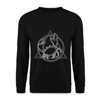 Flinke Strandkrabbe Nordseeküste - Unisex Pullover - Schwarz - Vorne - Alina (178cm) & Michal (187cm)