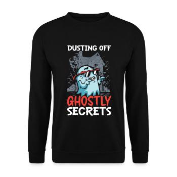 Abstauben geisterhafter Geheimnisse Hausmeister Ha - Unisex Pullover - Schwarz - Vorne - Alina (178cm) & Michal (187cm)
