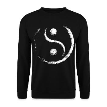 Yin and Yang Ausgleich - Unisex Pullover - Schwarz - Vorne - Alina (178cm) & Michal (187cm)