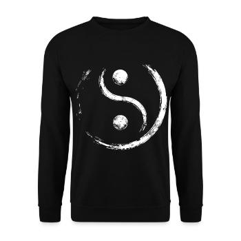 Yin and Yang Ausgleich - Unisex Pullover - Schwarz - Vorne - Alina (178cm) & Michal (187cm)