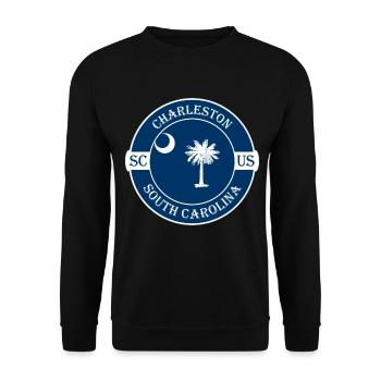 Charleston South Carolina Flagge USA Reise Souvenir - Unisex Pullover - Schwarz - Vorne - Alina (178cm) & Michal (187cm)