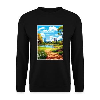 Kings Park Royal Botanic Garden Reiseposter - Unisex Pullover - Schwarz - Vorne - Alina (178cm) & Michal (187cm)