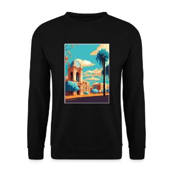 Adelaide Australien Vintage Reiseposter Souvenir - Unisex Pullover - Schwarz - Vorne - Alina (178cm) & Michal (187cm)