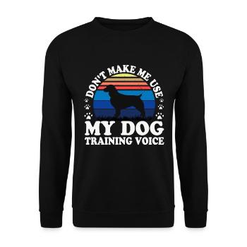 Boykin Spaniel Hund Lover Silhouette Vintage Sonnenuntergang - Unisex Pullover - Schwarz - Vorne - Alina (178cm) & Michal (187cm)