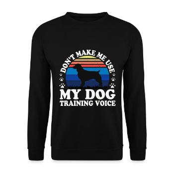 Boykin Spaniel Hund Lover Silhouette Vintage Sonnenuntergang - Unisex Pullover - Schwarz - Vorne - Alina (178cm) & Michal (187cm)