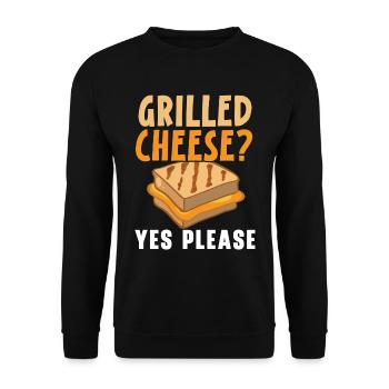 Gegrillter Käse? Ja bitte Foodie Gegrillter Käse - Unisex Pullover - Schwarz - Vorne - Alina (178cm) & Michal (187cm)