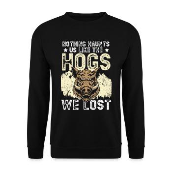 Nichts verfolgt uns so wie die Schweine, die wir v - Unisex Pullover - Schwarz - Vorne - Alina (178cm) & Michal (187cm)