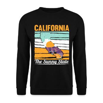 Kalifornien Der sonnige Staat USA Amerika Kaliforn - Unisex Pullover - Schwarz - Vorne - Alina (178cm) & Michal (187cm)