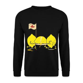 Erfrischende Notfall Limonade - Unisex Pullover - Schwarz - Vorne - Alina (178cm) & Michal (187cm)