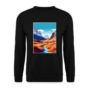 San Juan Argentinien Vintage Reiseposter Souvenir - Unisex Pullover - Schwarz - Vorne - Alina (178cm) & Michal (187cm)