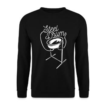 Leidenschaftliche Steelpan Steelband - Unisex Pullover - Schwarz - Vorne - Alina (178cm) & Michal (187cm)