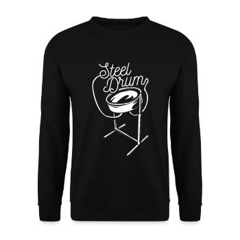 Leidenschaftliche Steelpan Steelband - Unisex Pullover - Schwarz - Vorne - Alina (178cm) & Michal (187cm)