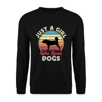 Armenischer Gampr Hund Liebhaber Silhouette Vintage Sonnenuntergang - Unisex Pullover - Schwarz - Vorne - Alina (178cm) & Michal (187cm)