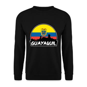 Guayaquil Equador Flagge Skyline Silhouette Reisen - Unisex Pullover - Schwarz - Vorne - Alina (178cm) & Michal (187cm)