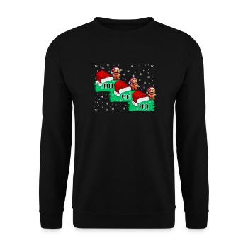Ho Ho Ho Lebkuchenmännchen - Unisex Pullover - Schwarz - Vorne - Alina (178cm) & Michal (187cm)