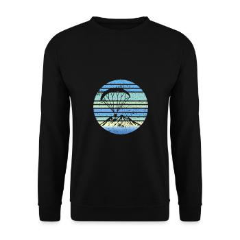 Paramotoring Retro Design - Unisex Pullover - Schwarz - Vorne - Alina (178cm) & Michal (187cm)