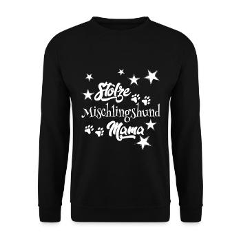Stolze Mischling Mom Mischlingshund - Unisex Pullover - Schwarz - Vorne - Alina (178cm) & Michal (187cm)