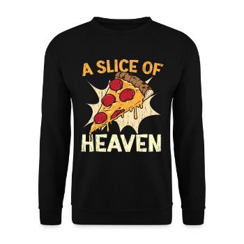 Ein Stück des Himmels Pizza Liebhaber italienische - Unisex Pullover - Schwarz - Vorne - Alina (178cm) & Michal (187cm)