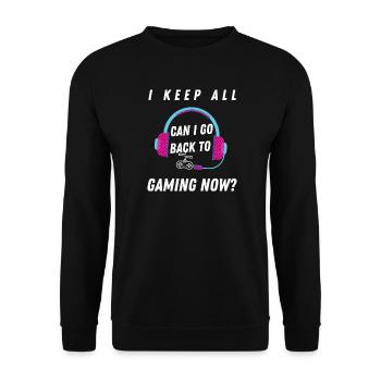 Kann ich zum Gaming-Abschlussgeschenk zurückkehren? - Unisex Pullover - Schwarz - Vorne - Alina (178cm) & Michal (187cm)