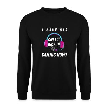 Kann ich zum Gaming-Abschlussgeschenk zurückkehren? - Unisex Pullover - Schwarz - Vorne - Alina (178cm) & Michal (187cm)