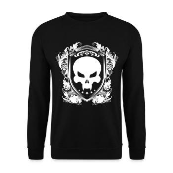 Totenkopf - Unisex Pullover - Schwarz - Vorne - Alina (178cm) & Michal (187cm)