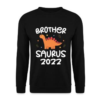 Großer Bruder Dinosaurier 2022 Dino - Unisex Pullover - Schwarz - Vorne - Alina (178cm) & Michal (187cm)