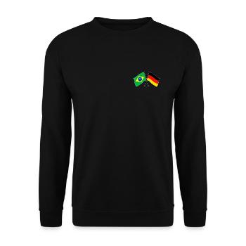 Brazil Germany Flag Crossed - Unisex Pullover - Schwarz - Vorne - Alina (178cm) & Michal (187cm)