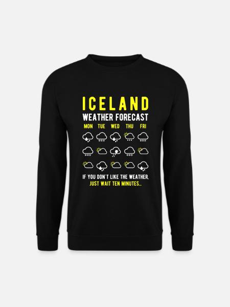Island Wettervorhersage Iceland Wetter - Unisex Pullover - Schwarz