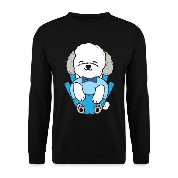 Bichon Frise Hundeliebhaber Hundezüchter Welpe Pfo - Unisex Pullover - Schwarz - Vorne - Alina (178cm) & Michal (187cm)