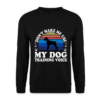Riesenschnauzer Hund Liebe Silhouette Vintage Sonnenuntergang - Unisex Pullover - Schwarz - Vorne - Alina (178cm) & Michal (187cm)