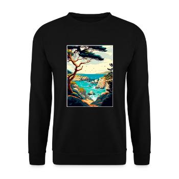 Point Lobos State Natural Reserve Kalifornien - Unisex Pullover - Schwarz - Vorne - Alina (178cm) & Michal (187cm)