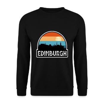 Edinburgh Schottland Flagge Skyline Reisesouvenir - Unisex Pullover - Schwarz - Vorne - Alina (178cm) & Michal (187cm)