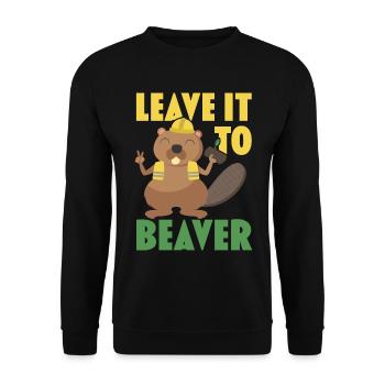 Überlassen Sie es dem Biber Wildtier Tier Damm Nag - Unisex Pullover - Schwarz - Vorne - Alina (178cm) & Michal (187cm)