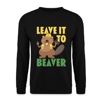Überlassen Sie es dem Biber Wildtier Tier Damm Nag - Unisex Pullover - Schwarz - Vorne - Alina (178cm) & Michal (187cm)