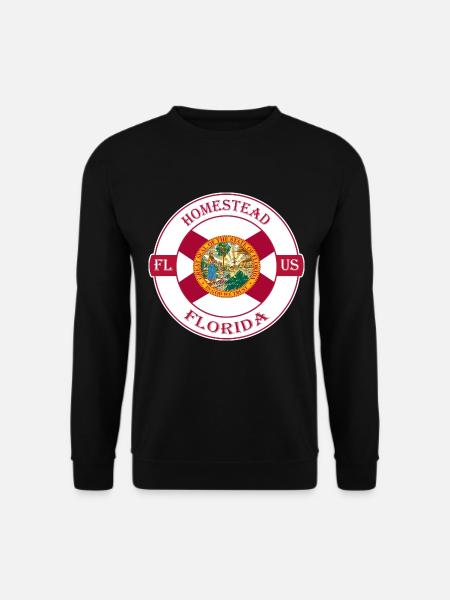 Homestead Florida Flagge USA Reise Souvenir Abzeichen - Unisex Pullover - Schwarz