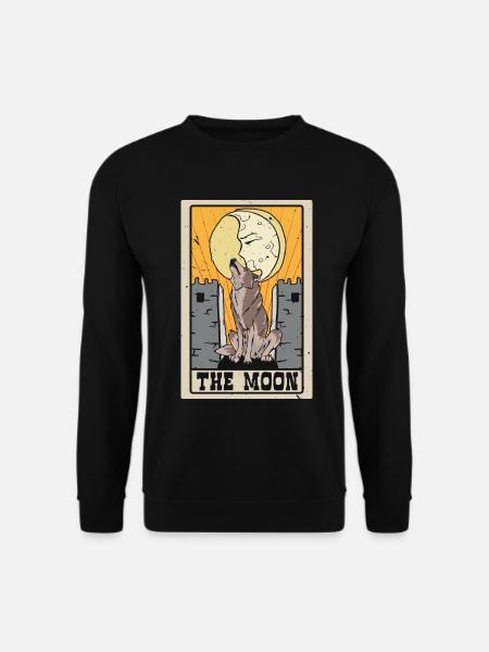 Der Mond Tarotkarte Schamane Wahrsagerei - Unisex Pullover - Schwarz