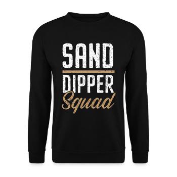 Sand Dipper Squad Flintknapping Pfeilspitzenjagd - Unisex Pullover - Schwarz - Vorne - Alina (178cm) & Michal (187cm)