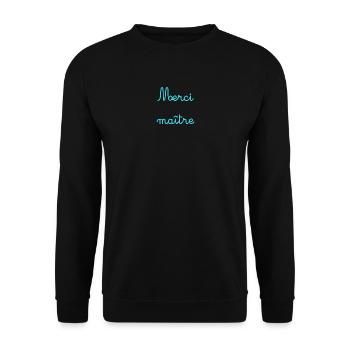 MEISTER. VIELEN DANK. DANKE, MEISTER. MEISTER. MEISTER-GESCHENK - Unisex Pullover - Schwarz - Vorne - Alina (178cm) & Michal (187cm)