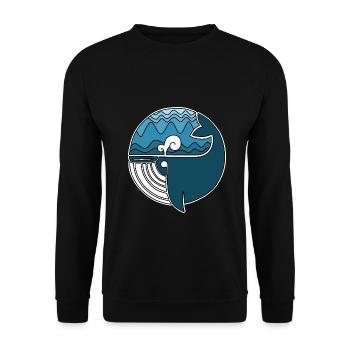 Faszinierender Walhai Ozeanbewohner - Unisex Pullover - Schwarz - Vorne - Alina (178cm) & Michal (187cm)