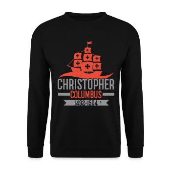 Kolumbus-Tag-Navigator-Schiff Christoph Kolumbus - Unisex Pullover - Schwarz - Vorne - Alina (178cm) & Michal (187cm)
