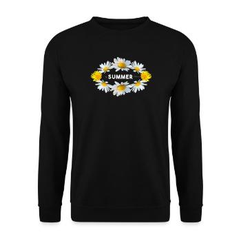 Sommer Blumen endlich Sommer - Unisex Pullover - Schwarz - Vorne - Alina (178cm) & Michal (187cm)