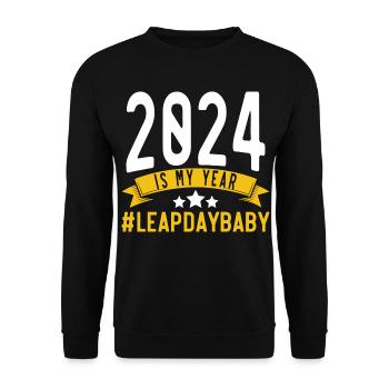 Happy Birthday Schaltjahr 29. Februar Schalttag - Unisex Pullover - Schwarz - Vorne - Alina (178cm) & Michal (187cm)