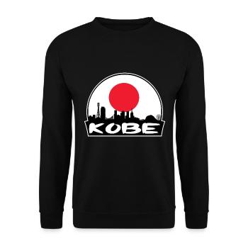 Kobe Japan Flagge Skyline Silhouette Reisen - Unisex Pullover - Schwarz - Vorne - Alina (178cm) & Michal (187cm)