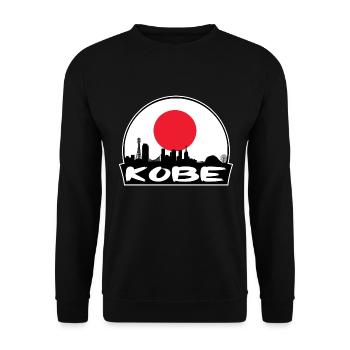 Kobe Japan Flagge Skyline Silhouette Reisen - Unisex Pullover - Schwarz - Vorne - Alina (178cm) & Michal (187cm)