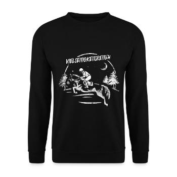 Kühne Vielseitigkeitsreiter Geländeritt - Unisex Pullover - Schwarz - Vorne - Alina (178cm) & Michal (187cm)