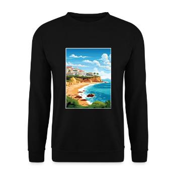 Lagos Portugal Vintage Reiseposter WPA Souvenir - Unisex Pullover - Schwarz - Vorne - Alina (178cm) & Michal (187cm)