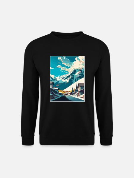 Ischgl Österreich Vintage Reiseposter WPA Souvenir - Unisex Pullover - Schwarz