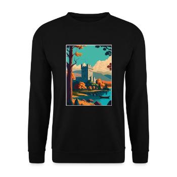 Killarney Nationalpark Irland Reiseposter - Unisex Pullover - Schwarz - Vorne - Alina (178cm) & Michal (187cm)