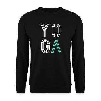 Yoga Yogi Yogini Namaste Mantra - lieben - vintage - Unisex Pullover - Schwarz - Vorne - Alina (178cm) & Michal (187cm)