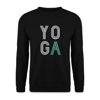 Yoga Yogi Yogini Namaste Mantra - lieben - vintage - Unisex Pullover - Schwarz - Vorne - Alina (178cm) & Michal (187cm)